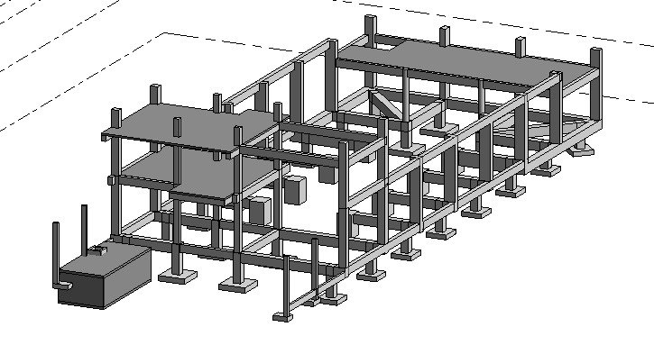 Modelo estructural de H° A°: pórticos, entrepiso y fundaciones